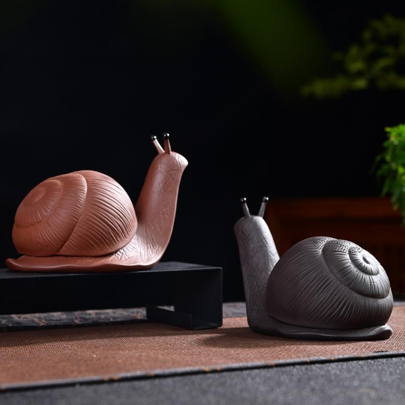 Purple Sand Ceramic Small Snail Tea Glass Tea Filter Pet Ornaments