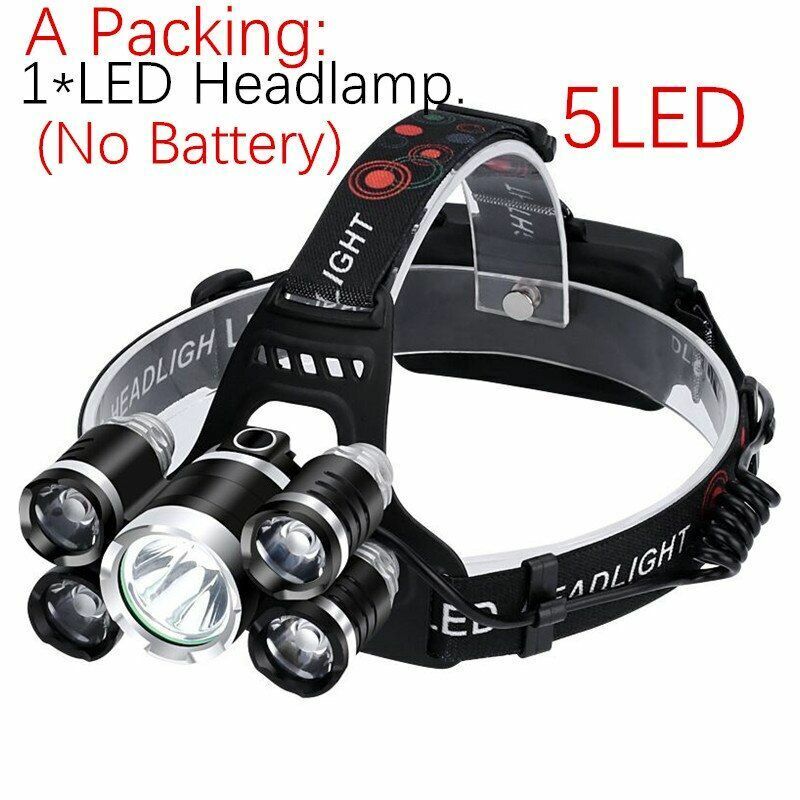 LED Headlamp Rechargeable Zoom Fishing Headlight Torch Hunting Head Lamp Camping