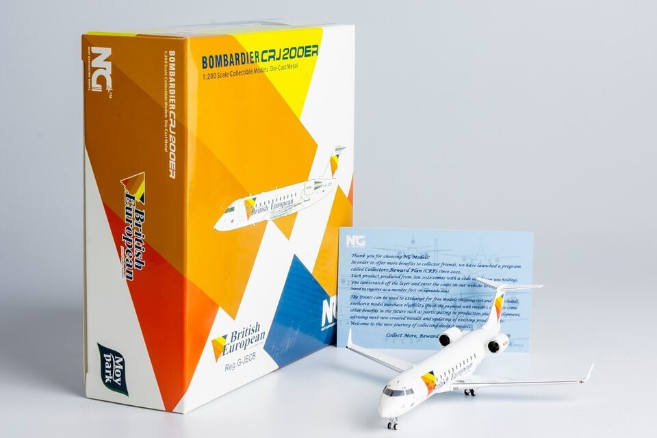 1:200 NG Model British European Bombardier CRJ200ER Airplane Diecast Plane Model