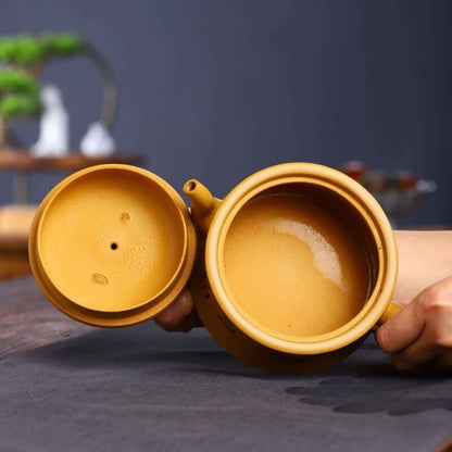 Full Handmade Tea Pot Marked 9 Infuser Hole Water Lock Master Pot 10oz Duan Clay