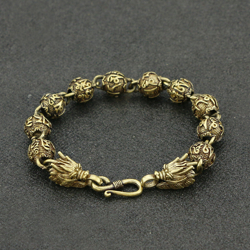 China Six-Character Mantra Bead Dragon Head Bracelet Buddha Bead Ornaments