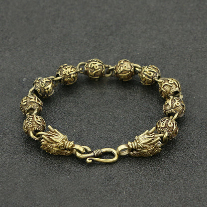 China Six-Character Mantra Bead Dragon Head Bracelet Buddha Bead Ornaments