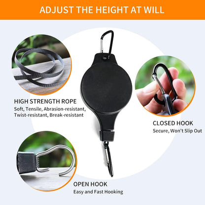 3PCS Gardening Plant Hooks Retractable Elevating Hanging Basket Bird Cage Bird