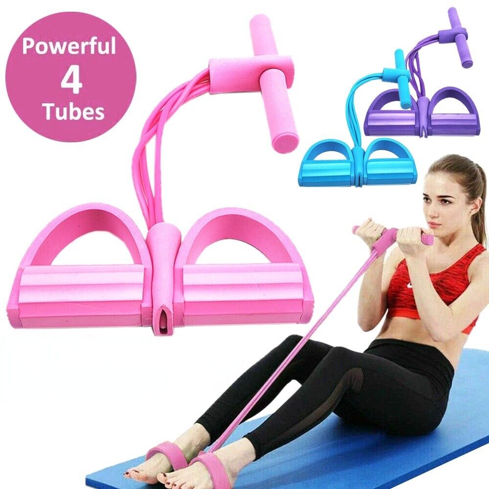 21 Fitness Resistance Bands-4 Tube Pedal Ankle Puller-45% OFF Exercise Foot Pull