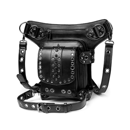 Lady's Leather Leg Drop Belt Bag Punk Rock Motorcycle Thigh Hip Waist Fanny Pack