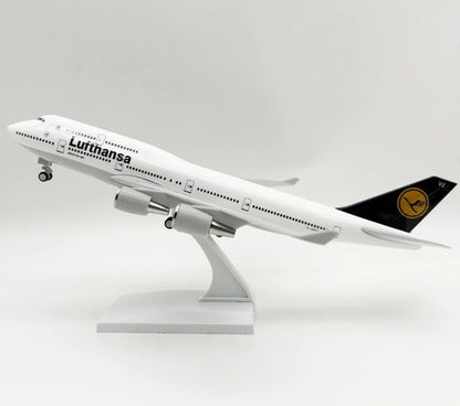 30CM Lufthansa BOEING 747-400 Passenger Plane Landing Gear Resin Aircraft Model
