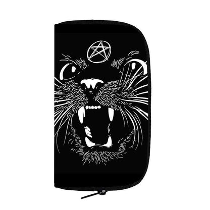 Cute Black Witch Wallet Money Bags Skull Gothic Purses Credit Card Phone Holder