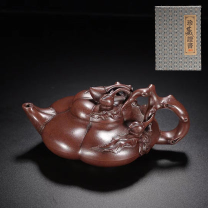 Chinese Yixing Zisha Clay Handmade Exquisite Teapot