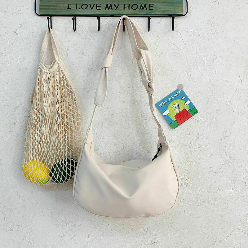 solid color canvas bag women's version student One Shoulder Messenger Bag