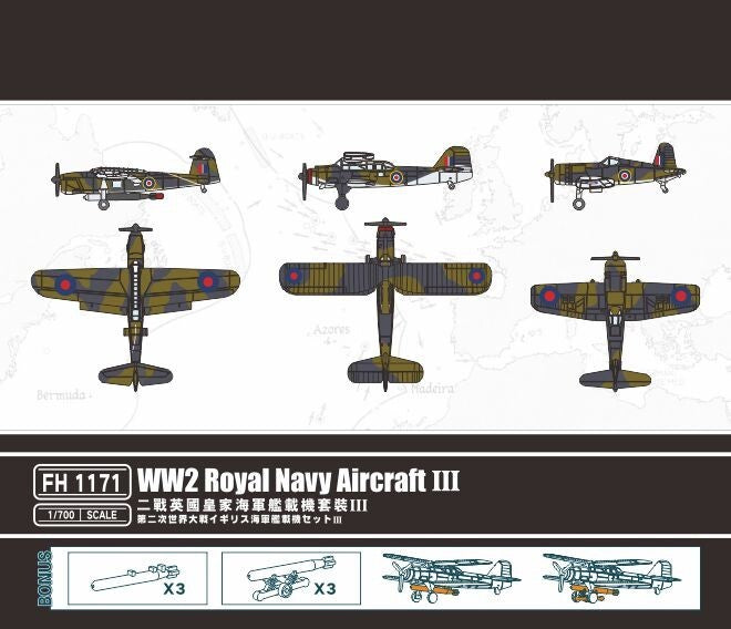 Flyhawk FH1171 1/700 WWII Royal Navy Aircraft III Plastic Model Kit
