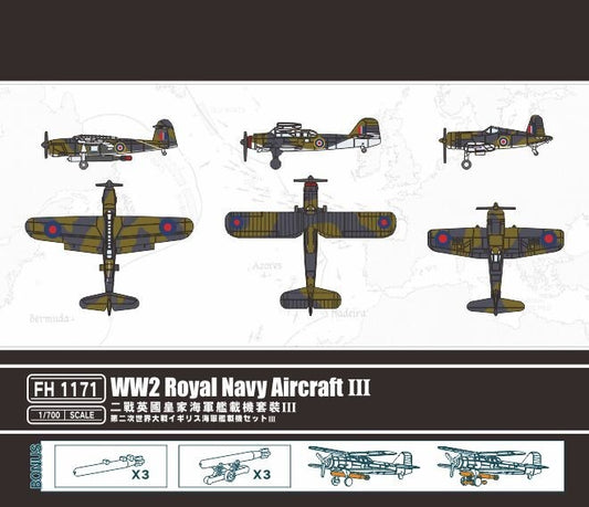 Flyhawk FH1171 1/700 WWII Royal Navy Aircraft III Plastic Model Kit
