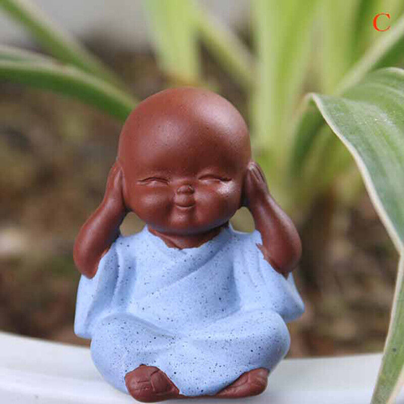 Small Buddha Statue Monk Purple Clay Tea Pet Figurine Crafts Y DkFFAUMDAUJCAUt1