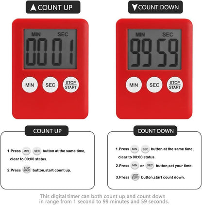 LCD Digital Kitchen Cooking Timer Count-Down Up Clock Loud Alarm Magnetic Lot