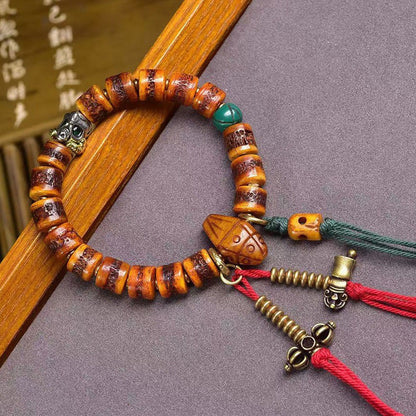 Tibetan Bead Bracelet 10x8mm Single Circle Buddhist Prayer Mala Ethnic Jewelry