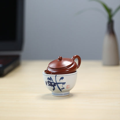 True Yixing Zisha Zhu Clay Tea Pot Porcelain Tea Cup Chinese Kungfu Pot Marked