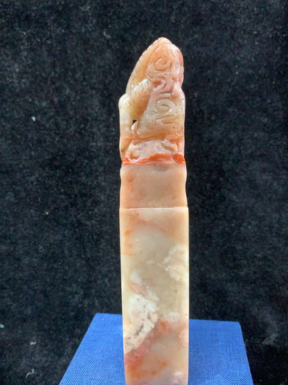 Chinese Natural Shoushan Stone Hand-carved Exquisite Dragon Seal 31112