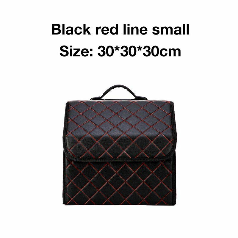 Car Trunk Storage Organizer Bag PU Leather Box Folding Stowing Tidying SUV Broad