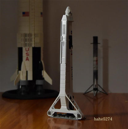 SpaceX Falcon IX Rocket F9 Crewed Dragon + Tower Static Model