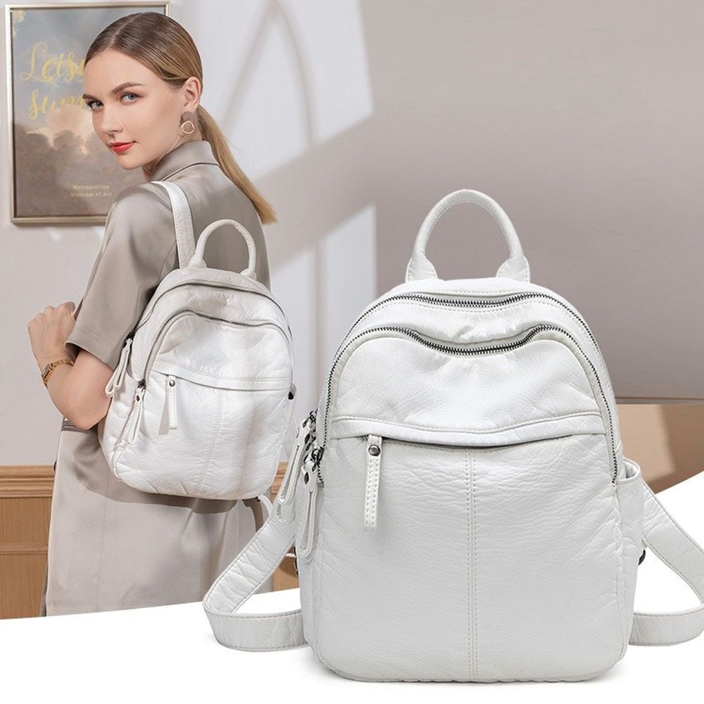 Luxury Women Backpacks Synthetic Leather Shoulder Travel School Bags 25*12*30 CM