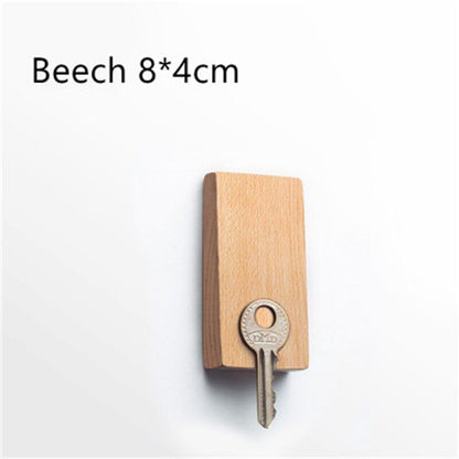 Wall Hooks Wooden Magnetic Hangers Keys Holders Nordic Smooth Edge Display Decor