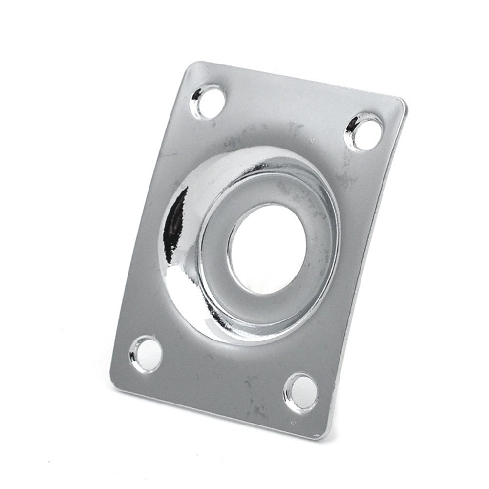 Silver Guitar Output Metal Jack Plate Square for Electric Bass Guitar Tele d