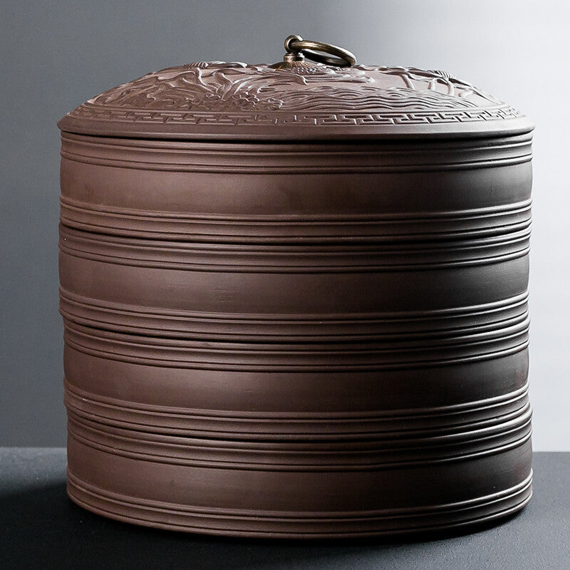 Tea Box Tea Box Household Tea Pot Ceramic Storage Tea Storage Pot Multi-layer