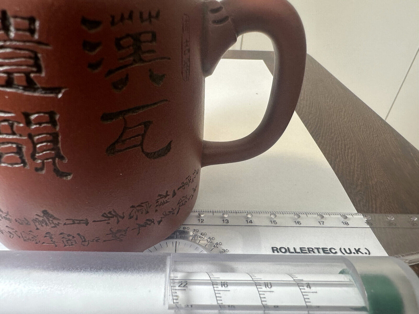 Chinese zisha (purple sand) Yixing teapot with chipped lid replica