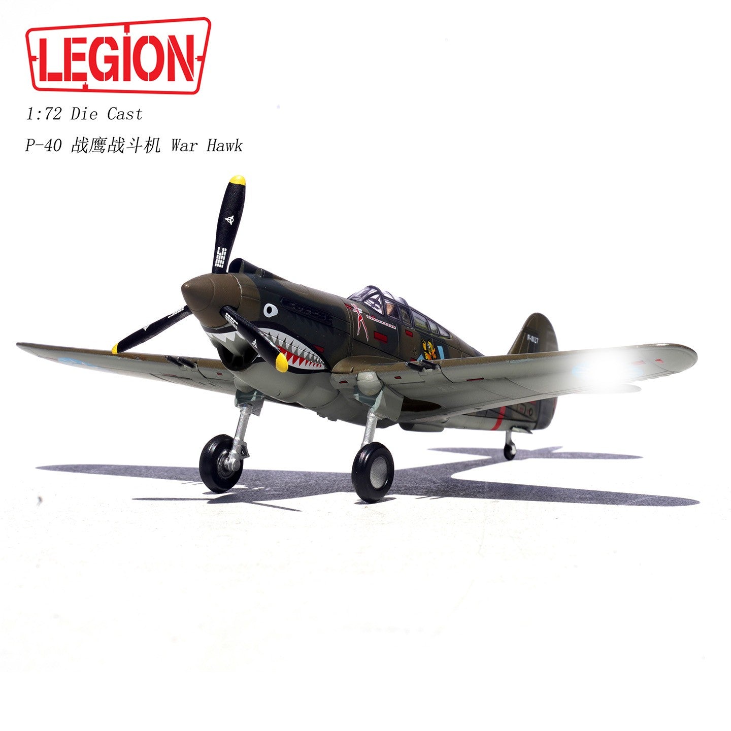 1:72 LEGION P-40C(Hawk 81A-2) #47 Fighter Plane Diecast Military Aircraft Model