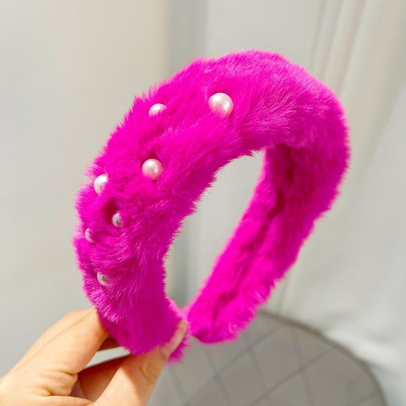 Women Headband Luxurious Faux Fur Crystal Hairband Casual Adult Hair Accessories