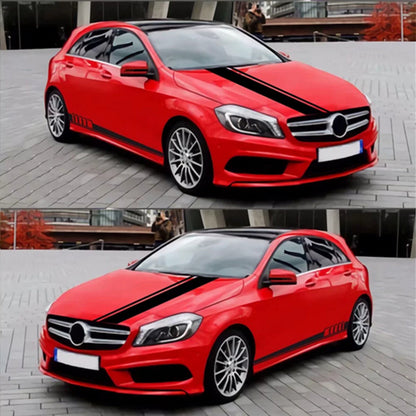 5Pcs Universal Racing Body Hood Stripes Decal Vinyl Stickers for Car SUV Truck