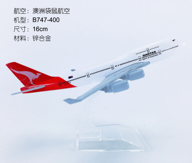 16cm Qantas Boeing 747-400 Passenger Aeroplane Diecast Plane Aircraft Model