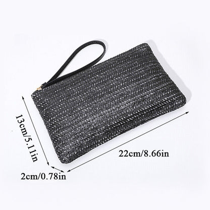 Mobile Phone Bag Straw Clutch Purse Envelope Wallet Coin Purse Beach Handbag US