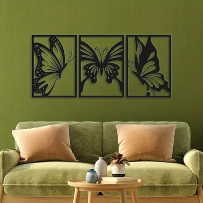 3pcs Butterfly Metal Wall Decor Butterfly Metal Wall Art Hanging Wall Deco