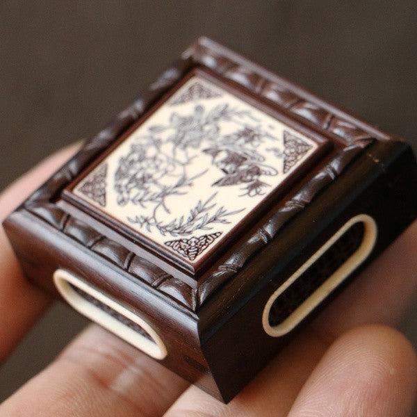 Vintage Zhang Shenglin Redwood Huang Ling Cage Insect Box