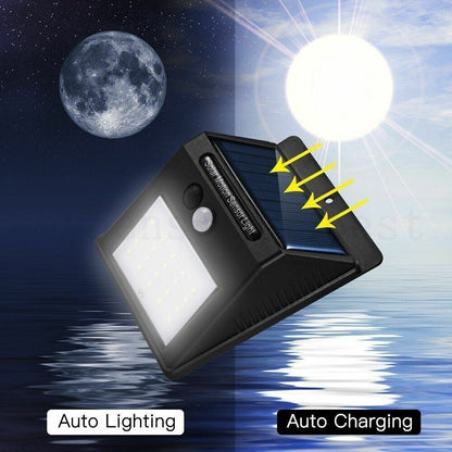4 Luz LED Solar Para Exterior Con Sensor De Movimiento Jardin Patio Casa Lampara