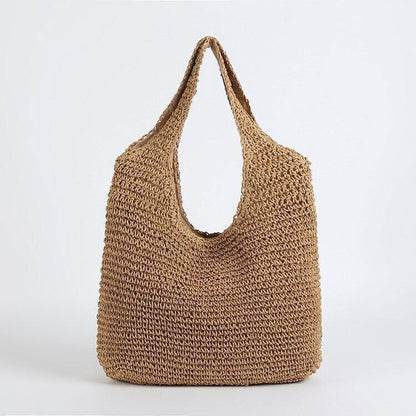 Straw Women Shoulder Bags Paper Woven Female Handbags Summer Beach Straw Bags
