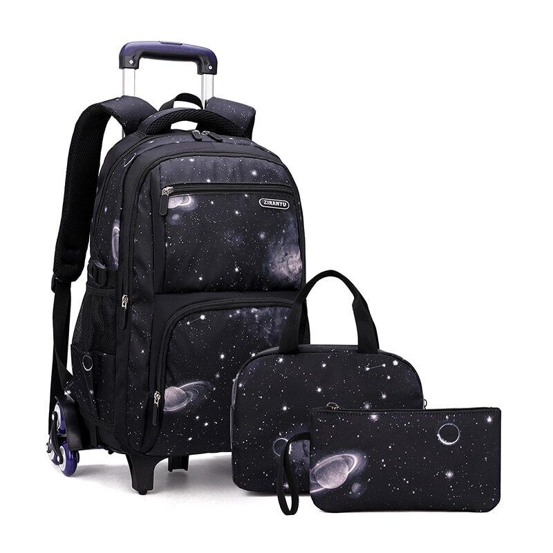 School Bag Wheels School Backpack Wheeled Bag Students Bags Boys Travel Luggage