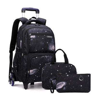 School Bag Wheels School Backpack Wheeled Bag Students Bags Boys Travel Luggage