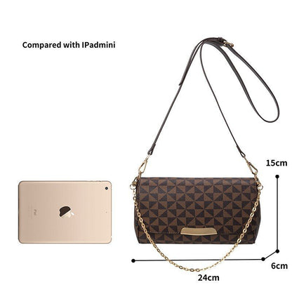 Crossbody Handbag Polyester Messenger Handbag Clutch Zipper Chain Shoulder Bag