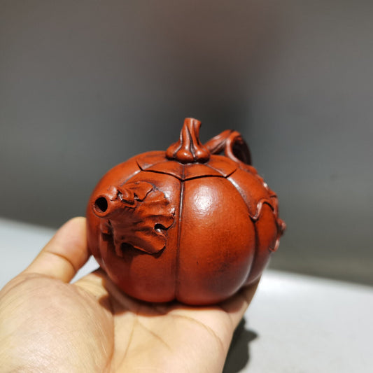 Chinese Yixing Zisha Clay Handmade Exquisite Pumpkin Teapot 品名：南瓜壶 底款：何道洪