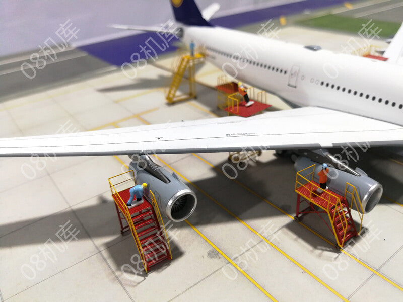1/200 Airport Metal Passenger Aircraft Maintenance Rack 10Pcs/set Red Yellow