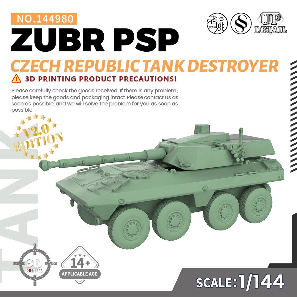 SSMODEL SS144980 1/144 Military Model Kit Czech Republic ZUBR PSP Tank Destroyer
