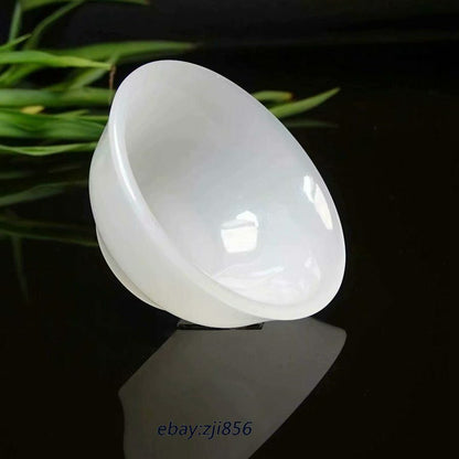 Chinese natural jade white jade Handmade work teacup wine cup