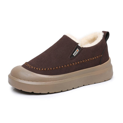 2025 NEWS men's thickened soft-soled non-slip plush one-pedal outdoor snow boots