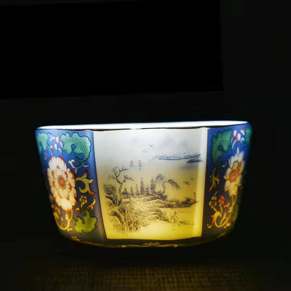 Color Enamel Craft Porcelain Tea Cup 110ml Chinese Ceramic Master Cup Floral New