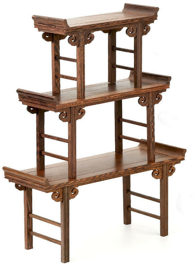 3 Wenge Wood Photography Display Stand Shelf Table Bonsai Stone Miniature Rack