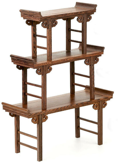 3 Wenge Wood Photography Display Stand Shelf Table Bonsai Stone Miniature Rack