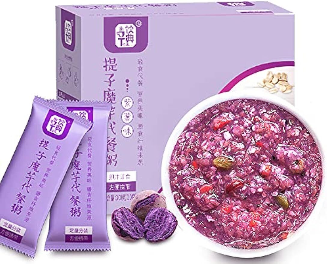 Grape Purple Potato Amorphophallus Congee 300g (30gx10 Pieces) Meal Breakfast -
