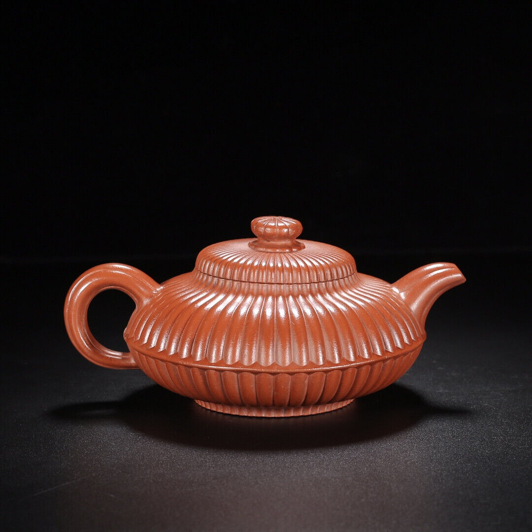 Chinese Yixing Zisha Clay Handmade Exquisite Teapot（筋纹线圆 【底款】顾景舟）