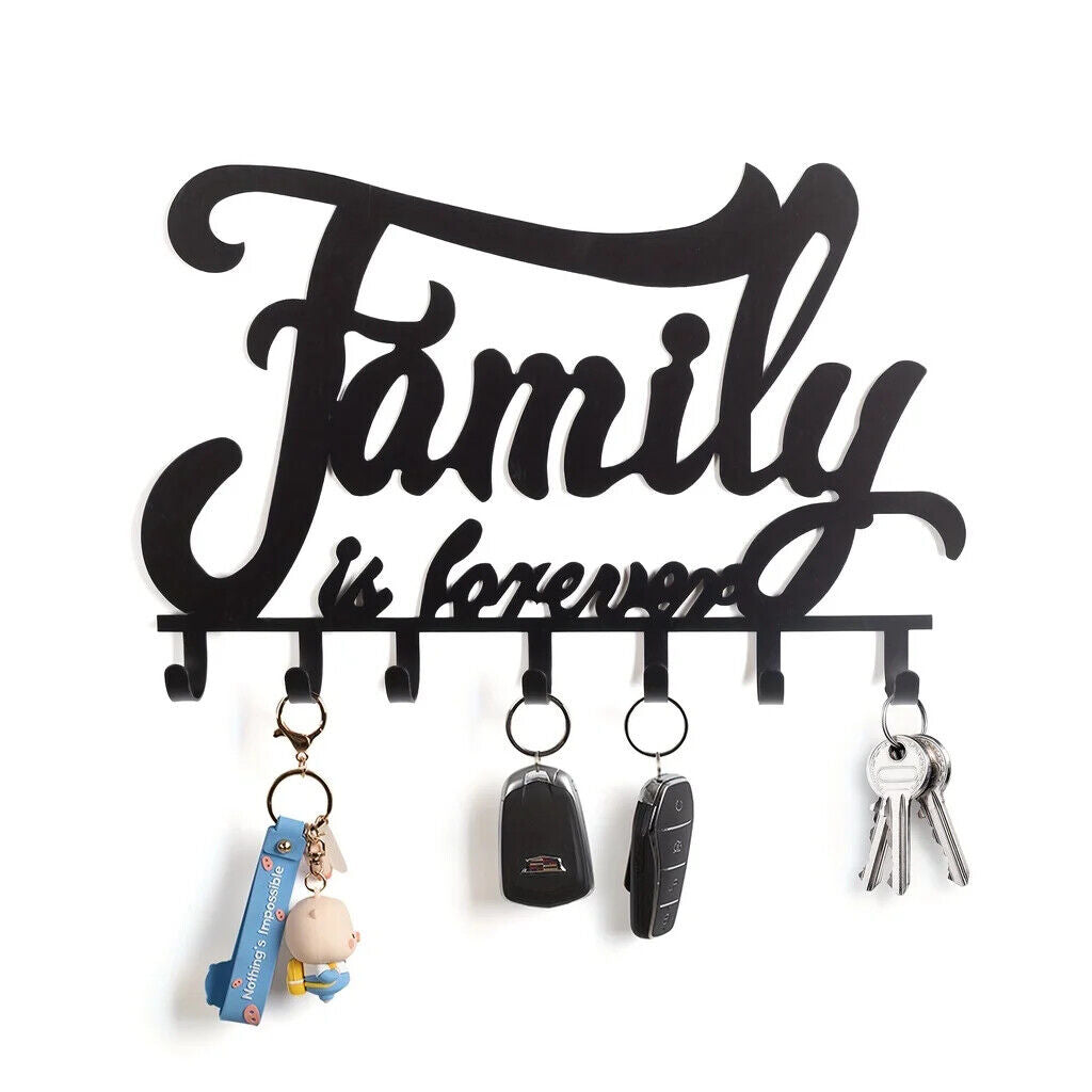 Black Metal Key Holder, Wall Mounted Key Holder, Decorative Home Key Rack Hooks